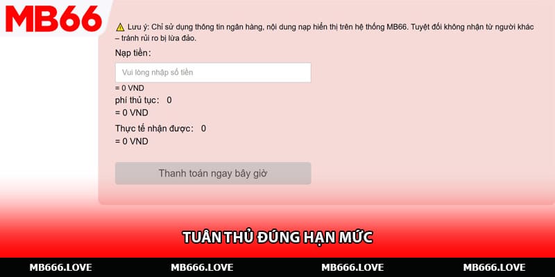 Tuân thủ đúng hạn mức